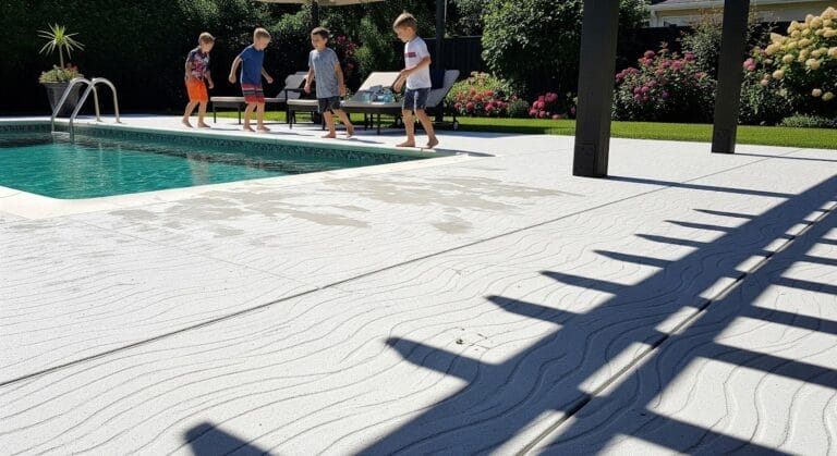 Which is the most effective slip-resistant flooring on pool decks during a backyard upgrade?